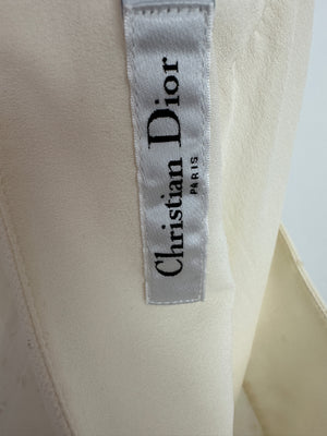 Christian Dior Cream Sheer Polka Dot Tulle Midi Skirt FR 38 (UK 10)