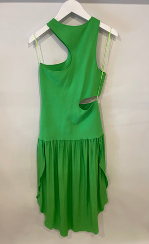 Stella McCartney Green Sleeveless Silk Cut Out Maxi Dress Size IT 42 (UK 10)