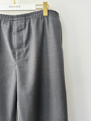 Louis Vuitton Grey Tailored Menswear Wool Trousers With Logo Embroidery Detail Size FR 46 (L)