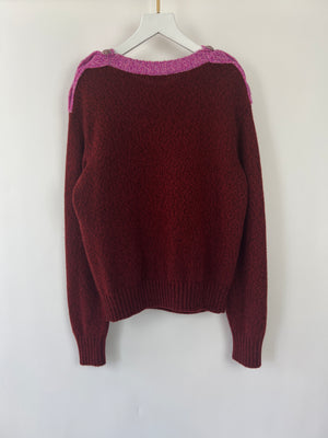 Chanel Pink CC Round Neck Jumper with Crystal Button Detail FR 36 (UK 8)