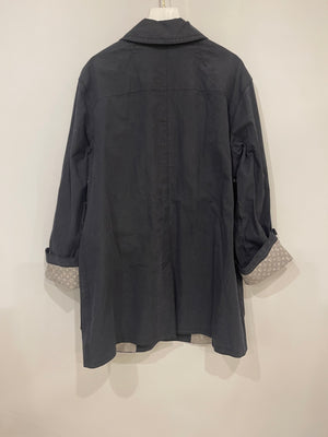 Louis Vuitton Navy and Grey Monogram Rain Coat with Pocket Details Size FR 40 (UK 12)