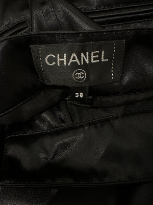 Chanel Black No5 Ruched Midi Shorts FR 38 (UK 10)