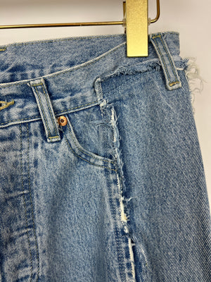 Vetements Blue Distressed High Waist Straight Leg Jeans Size XS (UK 6)