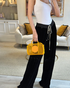 Fendi Spring/Summer 2021 Orange Basket Bag in Recycled Plastic and Leather Closure Detail