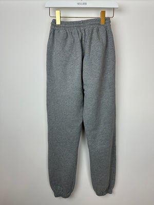 Celine Grey Cotton Jogging Pants with White Logo Size XXS (UK 4-6)