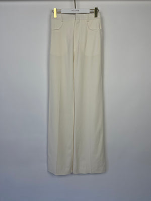 Jacquemus "Le Splash" Cream Long Trousers Size FR 36 (UK 8)