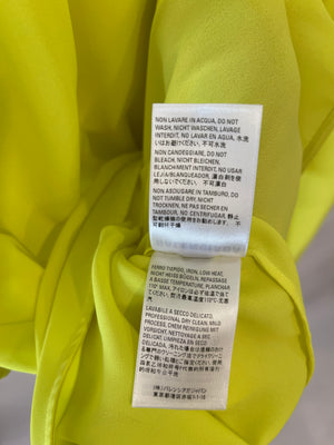 Balenciaga Neon Yellow Short-Sleeve Shirt with Bow Detail Size FR 38 (UK 10)