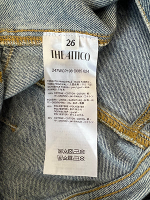 The Attico Blue Denim Over-Sized Jeans with Pocket Detail Size 26