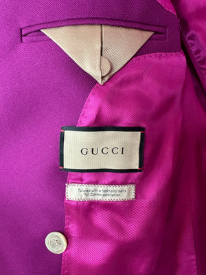 Gucci Purple Double Breasted Blazer With Gold Button Detail Size IT 40 (UK 8)