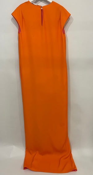 Christian Dior Orange Cut-Out Front Maxi Dress with Pink Lining Size FR 36 (UK 8)