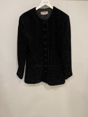 Yves Saint Laurent Black Embellished Jacket with Buttons Detailing Size FR 44 (UK 16)