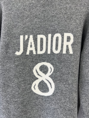 Christian Dior Grey Cashmere J'adior Sweater with Logo Detail Size FR 34 (UK 6) RRP £1,700