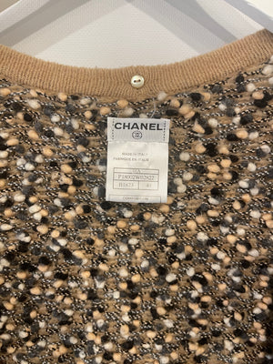 Chanel 01/A Brown Quilted Maxi Sleeveless Gilet Cardigan with Coco Logo Detail Size FR 40 (UK 12)