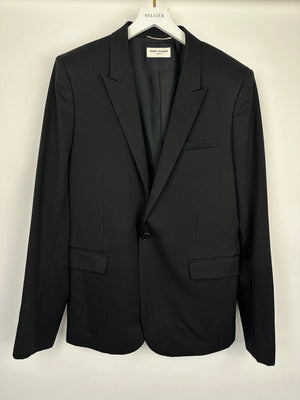 Saint Laurent Black Menswear Suit Single Button Blazer FR 52 (UK 42)