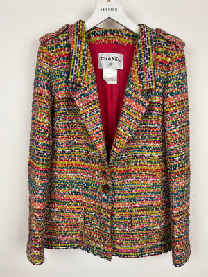 Chanel Resort 2016 Multicolour Tweed Single Breasted Blazer Size FR 34 (UK 6)