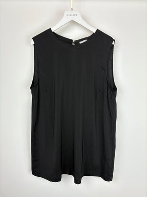 Brunello Cucinelli Black Silk Sleeveless Top Size XL (UK 14/16)