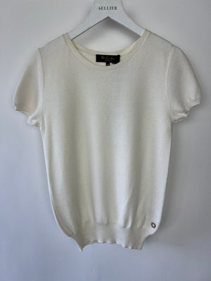 Loro Piana White Knitted Short Sleeve T-Shirt Size IT 38 (UK 6)