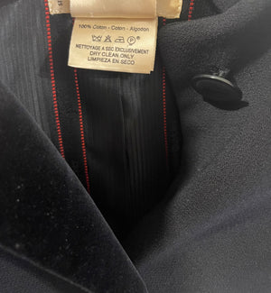 Hermes Black Blazer Jacket with Velvet Collar Detail Size FR 38 (UK 10)