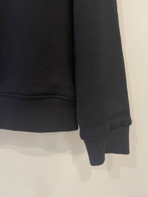 Saint Laurent Black Jumper with Leather Collar & Stud Details Size FR 36 (UK 8)