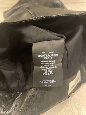 Saint Laurent Black Lambskin Leather Mini Skirt Size FR 38 (UK 10)