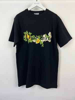 Christian Dior Menswear Black "Dior Tears" Embroidered T-Shirt Size XXS (UK 32)