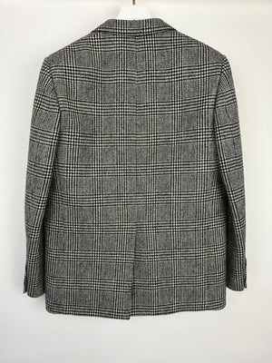 Celine Black & White Menswear Houndstooth Blazer FR 50 (UK 40)