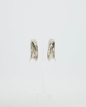 Alaia Fluide Drop Hoop Earrings in Silver