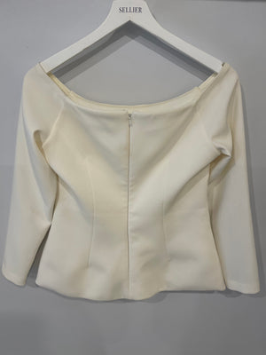 Safiyaa Cream Long-Sleeve Top Size FR 42 (UK 14)