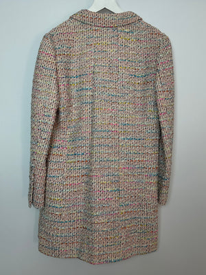 Chanel 96P Pink and Multicolour Tweed Jacket and Skirt Set Silk Two-Piece Top and Skirt Set Size FR 42 (UK 14)