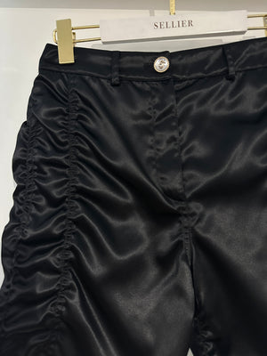 Chanel Black No5 Ruched Midi Shorts FR 38 (UK 10)