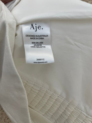 AJE Cream Corset Linen Textured Bandeau Top Size IT 38 (UK 6)