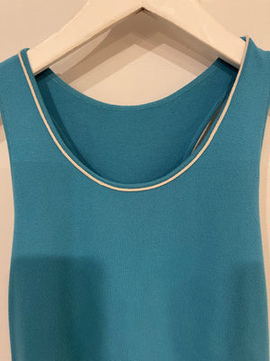 Chanel Baby Blue Sleeveless Mini Dress with CC Logo Size FR 38 (UK 10)