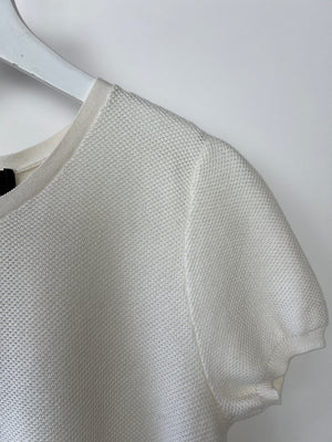 Loro Piana White Knitted Short Sleeve T-Shirt Size IT 38 (UK 6)