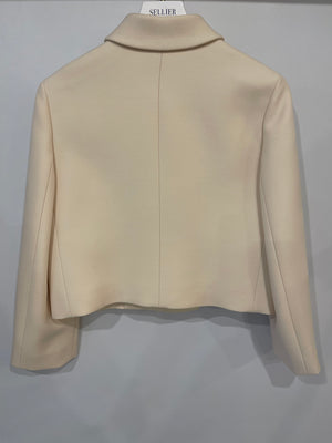 Christian Dior Cream Wool Jacket with Gold Buttons Detail Size FR 40 (UK 12)