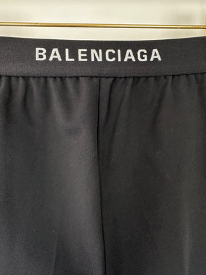 Balenciaga Black Leggings With Zip Pockets and Elasticated Logo Waistband Size FR 34 (UK 6)