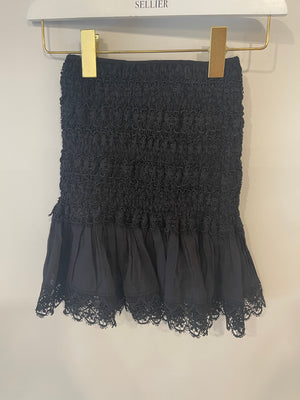 Charo Ruiz Black Ruffled Mini Skirt Size S (UK 8)