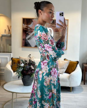 Zimmermann Blue Multicoloured Floral Long-Sleeve Maxi Dress Size 0 (UK 8)