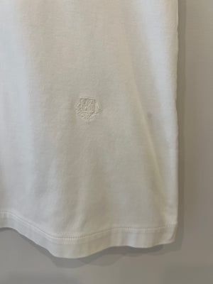 Loro Piana White T-Shirt with Logo Embroidery Detail Size IT 40 (UK 8) RRP £400