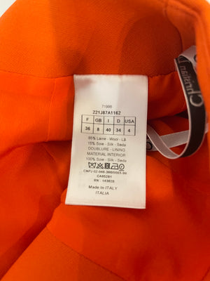 Dior Orange Mini Skirt with Pocket and Button Details Detail Size FR 36 (UK 8)