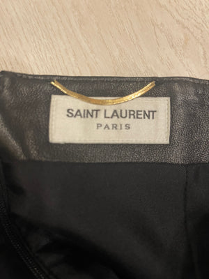 Saint Laurent Black Lambskin Leather Mini Skirt Size FR 38 (UK 10)