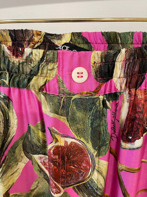 *HOT* Dolce & Gabbana Pink Fig Printed Silk Trousers and Shirt Set Size IT 36/38 (UK 4/6) RRP £2,650