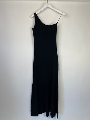 Chanel Black Asymmetrical Knit Dress with Detailed Fishtail Hem Size FR 36 (UK 8)