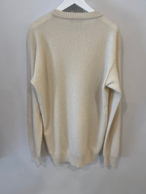 Loro Piana Menswear Cream Cashmere Jumper Size IT 50 (UK 40)