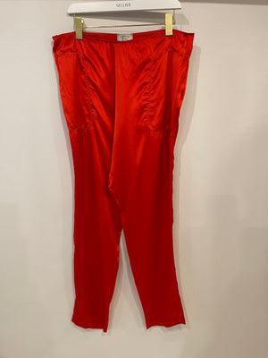 Lanvin Red Silk Shirt and Trousers Set FR 38/40 (UK 10/12)