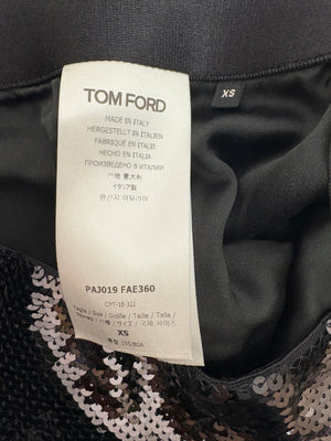 Tom Ford Black Sequin Straight Trousers Size XS (UK 6)