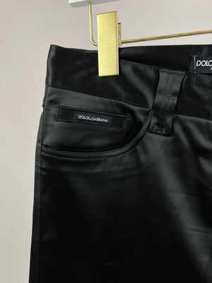 Dolce & Gabbana Black Satin Long Shorts Size IT 38 (UK 6)