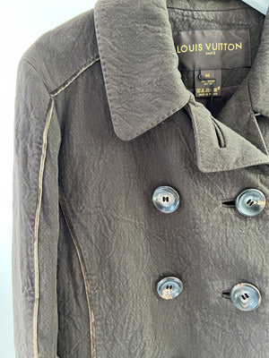 Louis Vuitton Brown Cotton Button-up Jacket with Velvet Trim