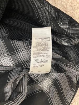 Burberry Black and White Checked Velvet Shirt IT 40 (UK 8)