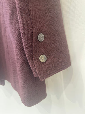 Chanel Vintage 97A Burgundy Wool Jacket with CC Buttons and Pockets Size FR 40 (UK 12)