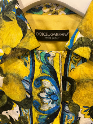 Dolce & Gabbana Multicolour Lemon Printed Jacquard Skirt and Jacket Set Size IT 38 (UK 6)